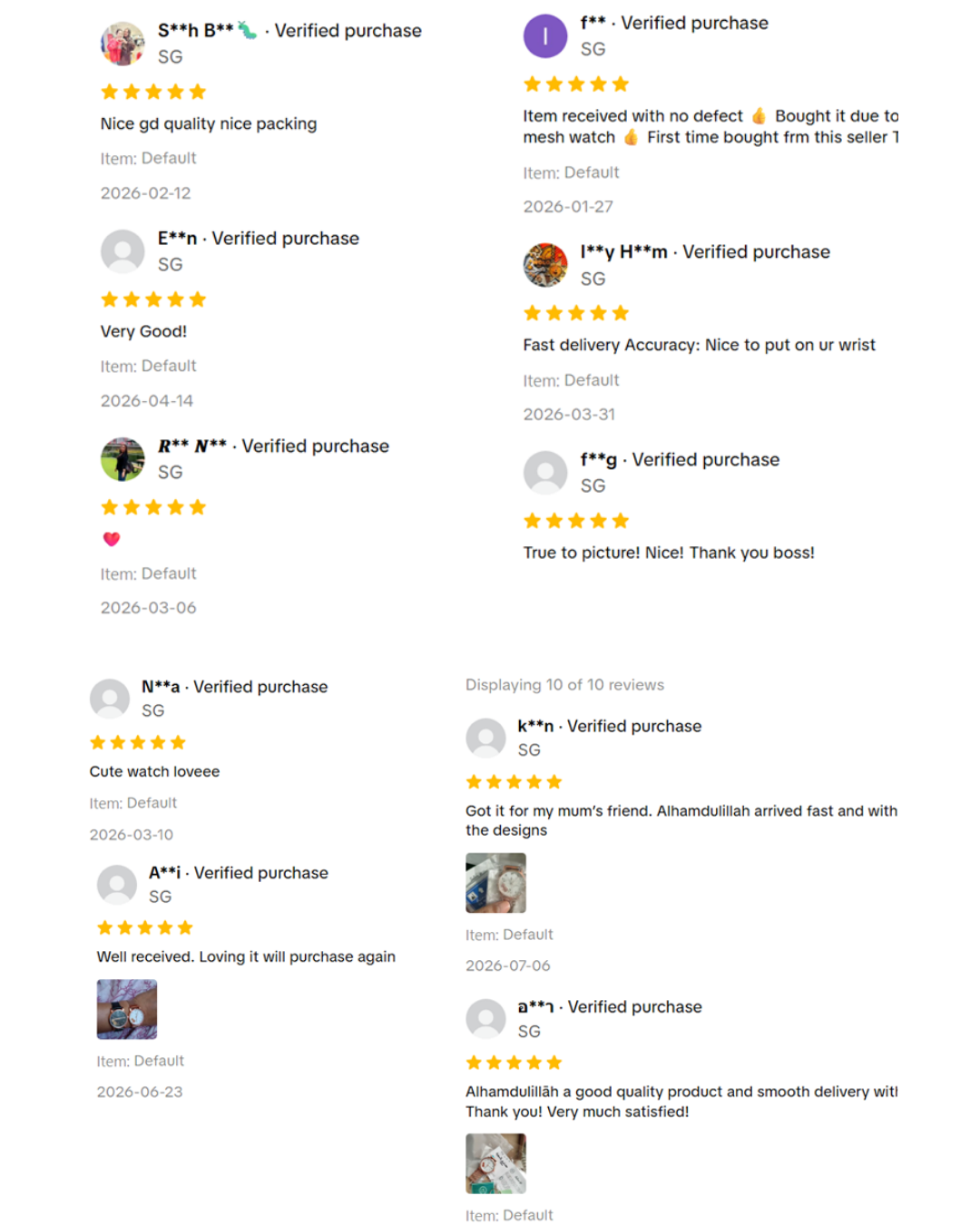 TbT Watches TikTok Shop Singapore