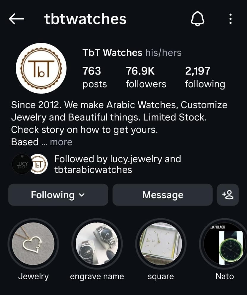 Instagram TbT Watches